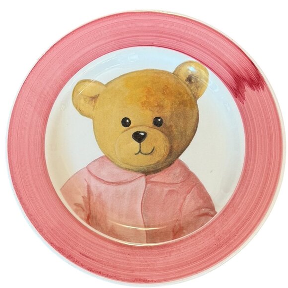 2 Vintage Italian Alimenti Teddy bear 8" plates - Picture 10 of 13